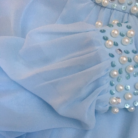 SL Fashions Pearl Trimmed Shift Dress in Mist 12 - Picture 2 of 2